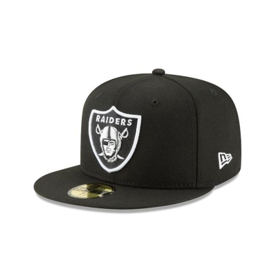 Black Las Vegas Raiders Hat - New Era NFL 59FIFTY Fitted Caps USA6793152